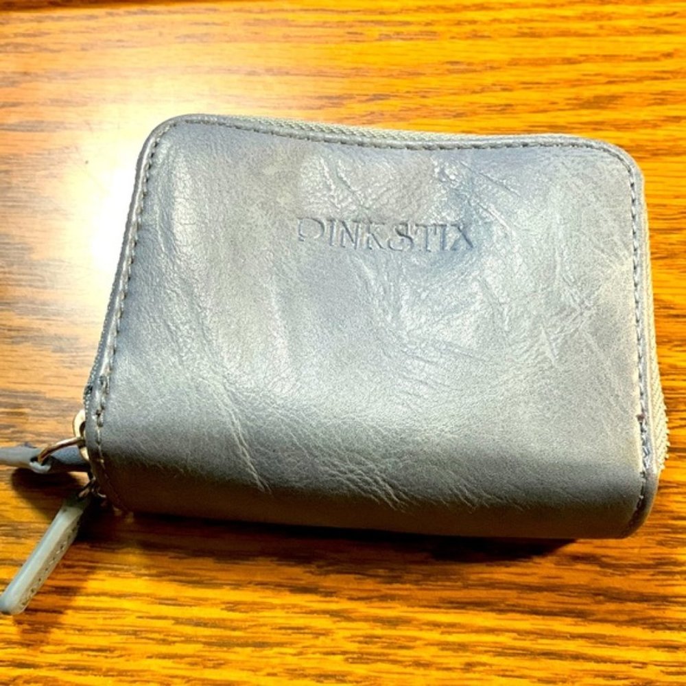 Pink Stix Double Zip Card Holder